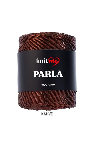 knitme Parla Kahve Renkli Simli Çanta Ve Aksesuar Örgü Ipliği