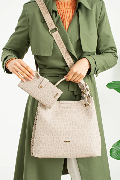 JP POLO Women's Original Just Polo Printed Large Size Hand & Shoulder Bag and Wallet Combination Avp2180Pc Shopper