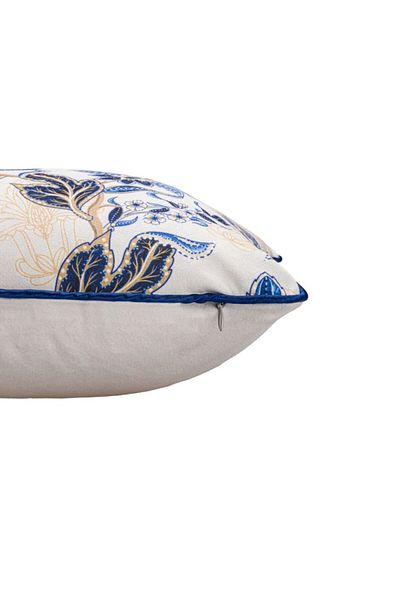 Lenjerii Deosebite Decorative velvet pillowcase 43x43cm, Blue Flowers BF02