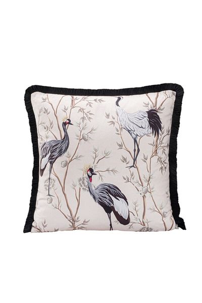 Lenjerii Deosebite Decorative velvet pillowcase 43x43cm, Elegant Cranes CBF1
