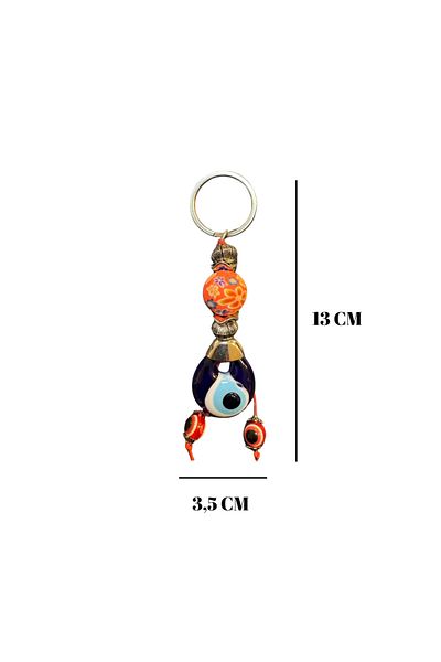 GRANDSTORE Flower Top Evil Eye Beaded Double-Way Gift Keychain