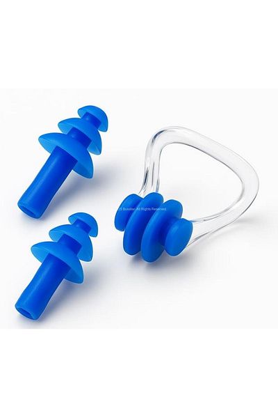 Busstier Swimming Plug Set - Silicone Nose Clip and Earplugs with Clear Box, Water and Noise Cancelling