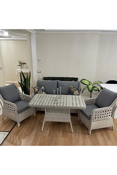S COLLECTİON Bahçe Mobilyası Bahçe Takımı Oturma Grubu 4 Kişilik