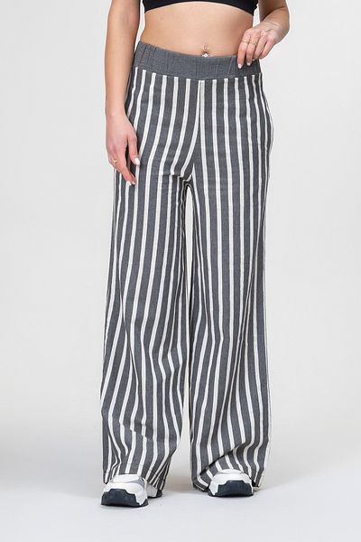 Bold & Young Pantaloni largi din bumbac Palazzo, îndrăzneți și tineri, cu talie elastică, vopsiți în fire
