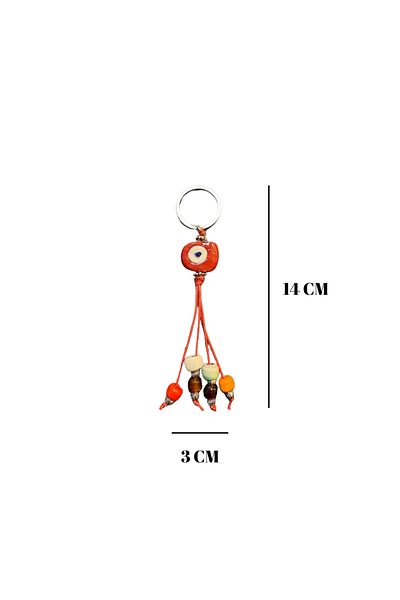 GRANDSTORE Orange Evil Eye Evil Eye Beaded Double-Way Gift Keychain