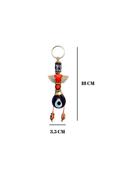 GRANDSTORE Angel Wings Evil Eye Beaded Double-Way Gift Keychain
