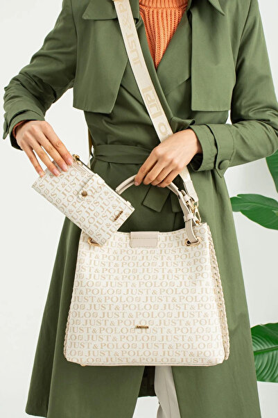 JP POLO Women's Original Just Polo Printed Large Size Hand & Shoulder Bag and Wallet Combination Avp2180Pc Shopper