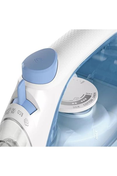 Philips Fier de calcat cu abur, Philips, 2000 W, 90 g abur, rezervor 250 ml, alb/albastru