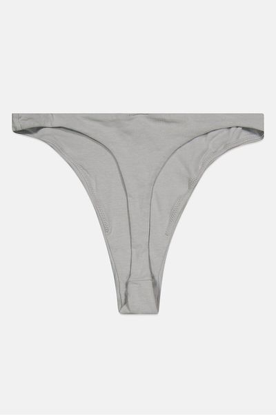 Hunkemöller x NA-KD Hunkemoller X Na-kd Women Solid Pull On Thong Style Panty, Grey