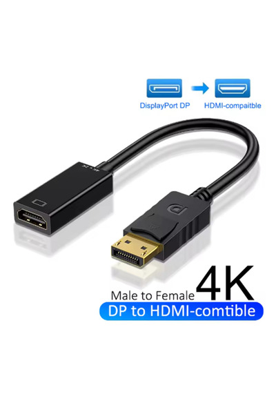 Derwell 4K Büyük DP - HDMI Uyumlu Dönüştürücü Displayport Erkek - Dişi Kablo ...