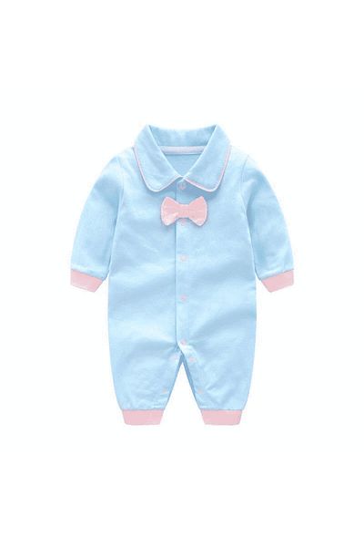 nannie Boys' Blue Jumpsuit With Bow Tie Antonio - 0-3 Months