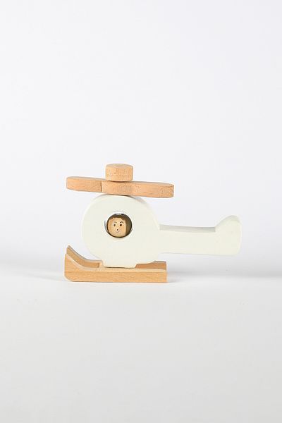 MUCİT KİDS Helicopter Wooden Toy - Natural Wood