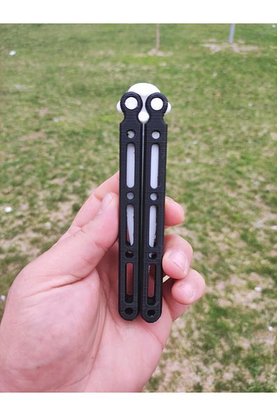bebevim Black White Color Butterfly Knife Plastic