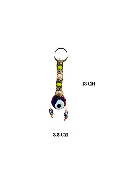 GRANDSTORE Green Stone Evil Eye Evil Eye Beaded Double-Way Gift Keychain