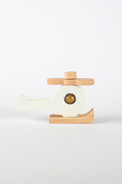 MUCİT KİDS Helikopter Ahşap Oyuncak - Doğal Ahşap