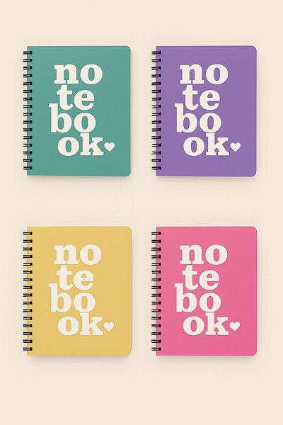 Bambus Home 17*24 Spirilli Granulated School Notebook 80 Sheets Set of 4 Checkered