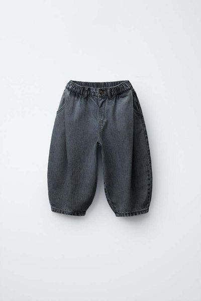 Magu Unisex Children's Cotton Balloon Cut Jeans - Elastic Leg Detail