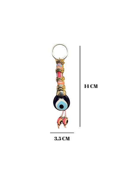 GRANDSTORE Pink Stone Evil Eye Evil Eye Beaded Double-Way Gift Keychain