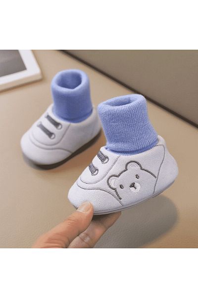 nannie Cizme albastre pentru băieți ursuleț de pluș - 14 (11,5 cm)
