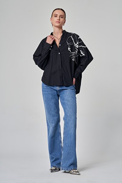 UTOPIAN Oversize Desenli Gömlek