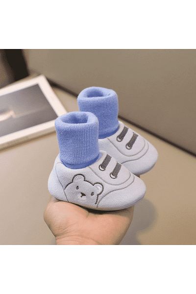 nannie Cizme albastre pentru băieți ursuleț de pluș - 14 (11,5 cm)