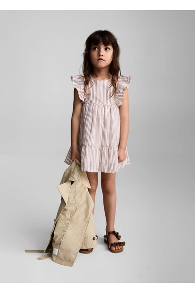 MANGO Baby Flounced Striped Dress