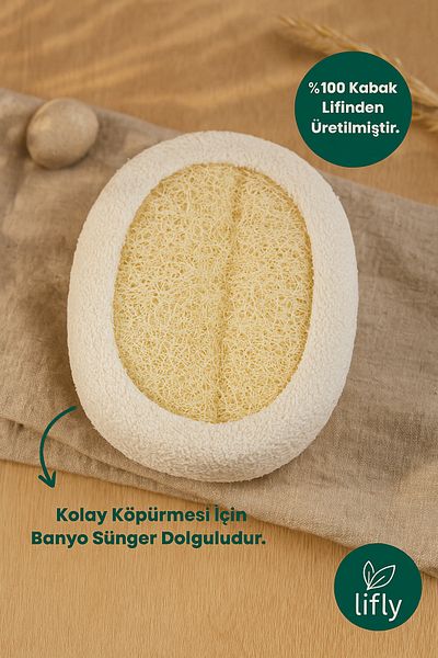 lifly Natural Sponge Gourd Washcloth - Bath Shower Washcloth - Sponge Gourd Bath Washcloth - Bath Sponge