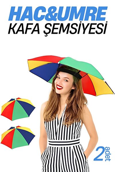 Transformacion Hac Umre Kafa Şemsiyesi Güneş Koruma Şemsiyesi 2 adet RENKLİ 7...