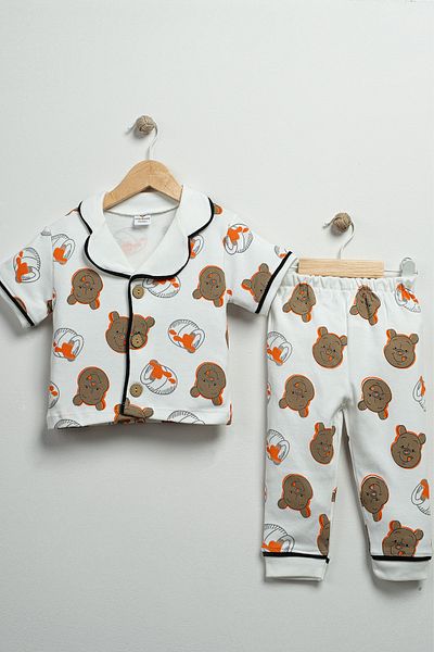 BEREKET BABY Boys Short Sleeve Button Pajama Set – Cotton and Comfortable Sleep Set