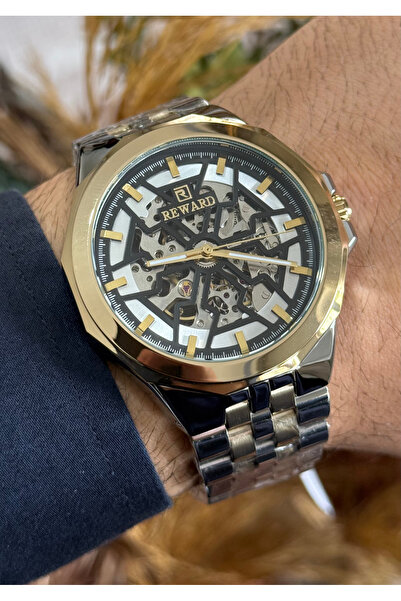 Reward Original 3 Atm Waterproof Automatic Gold/Silver Color Steel Band Men Wristwatch
