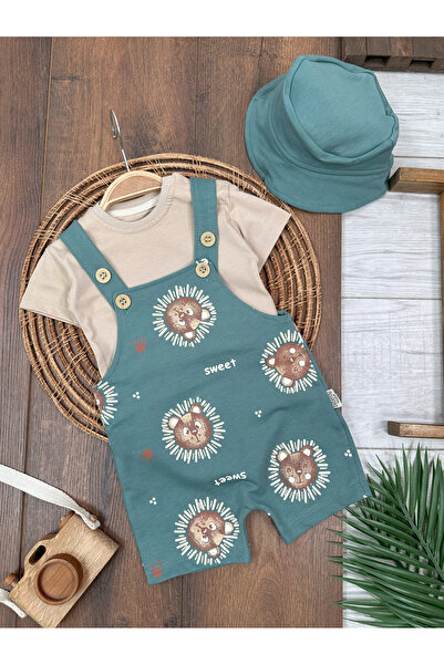 Bolly Baby Teddy Bear Printed Safari Hat with Snap Fasteners on the Shoulder ...