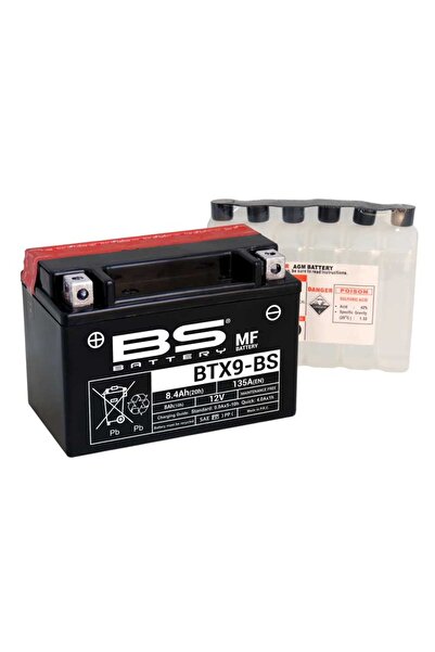 BS AKÜ BTX9-BS 12V8AH BAJAJ DOMINAR 400 250 PULSAR NS200 RS200 INAZUMA MT-03 ...