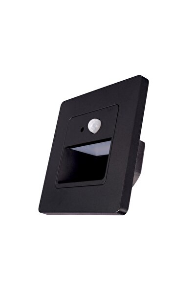 ACK 1 W Sensörlü Merdiven Aydınlatma Armatürü - Gün Işığı (3000K) - Siyah Kasa - Kare - AH07-00401