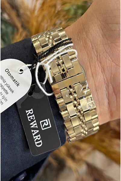 Reward Original 3 Atm Waterproof Automatic Gold Color Steel Band Men Wristwatch