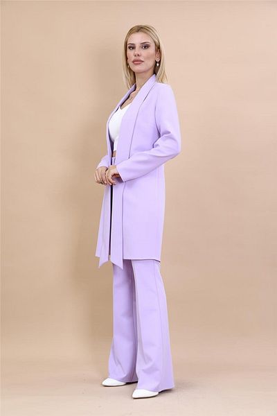 ÖNDER ÖZSOY Plus Size - Japanese Jacket & Flared Pants Set-Violet