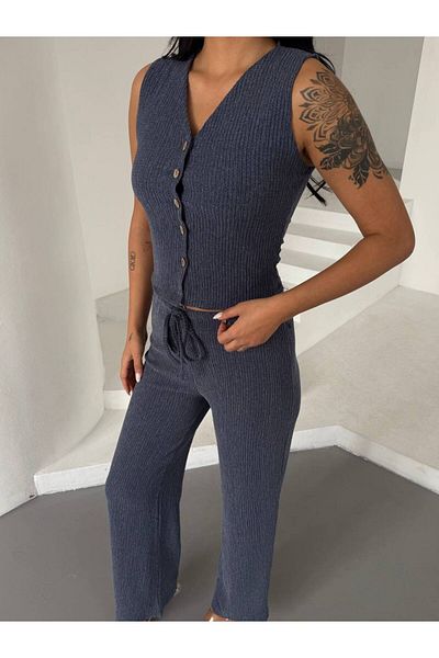 ILLE Buttoned Vest Trousers Set