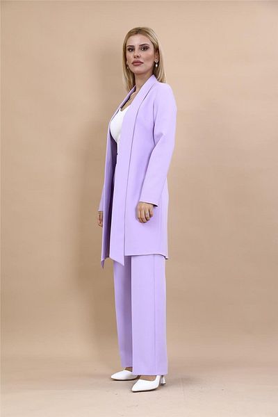 ÖNDER ÖZSOY Oversized Japanese Jacket & Wide Leg Pants Set-Violet