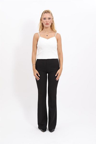 ÖNDER ÖZSOY Plus Size Flare Pants-Black