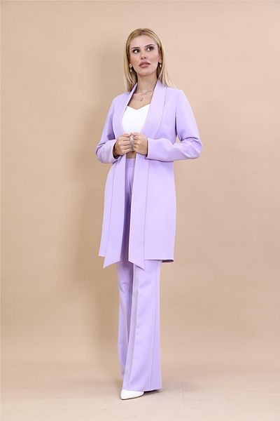 ÖNDER ÖZSOY Plus Size - Japanese Jacket & Flared Pants Set-Violet