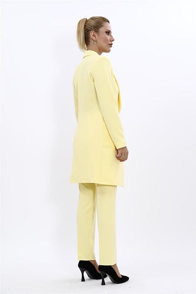 ÖNDER ÖZSOY Plus Size Jacket, Helen & Tube Leg and Yellow Pants Set