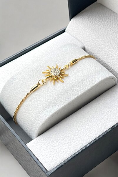 TAKIPORT Kadın Güneş Figürlü Zirkon Taşlı Bileklik