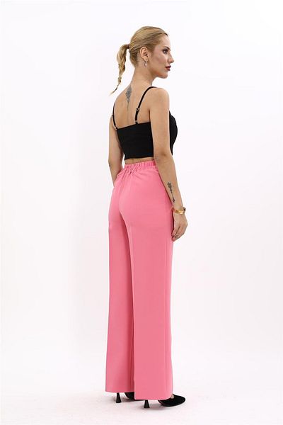 ÖNDER ÖZSOY Large Size Loose Wide Leg Trousers -Pink