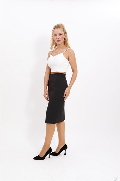 ÖNDER ÖZSOY Plus Sizepencil Skirt-Black