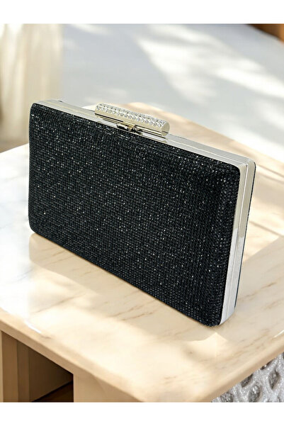 Generic Brand Black Color Women's Evening Dress Bag with Stones in Two Styles