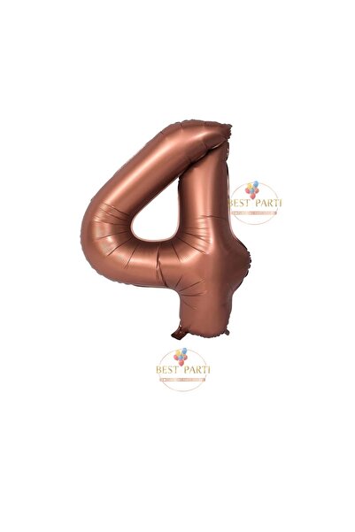 BEST PARTİ DOĞUM GÜNÜ PARTİ SÜSLERİ Best 4 Years Old Brown Number Foil Balloon