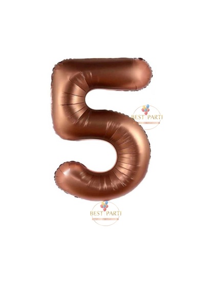 BEST PARTİ DOĞUM GÜNÜ PARTİ SÜSLERİ Best 5 Yaş Kahverengi Rakam Folyo Balon