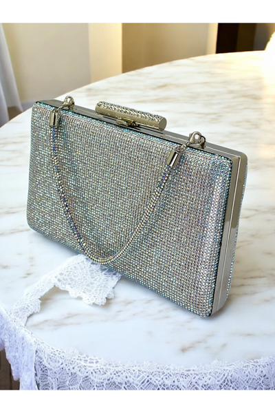 MidStore Silver Janjan Color with Stone Handle, Completely Stone-Encrusted Wo...