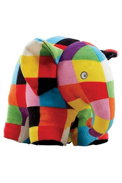 Rainbow Elmer the elephant plush toy, 17 cm