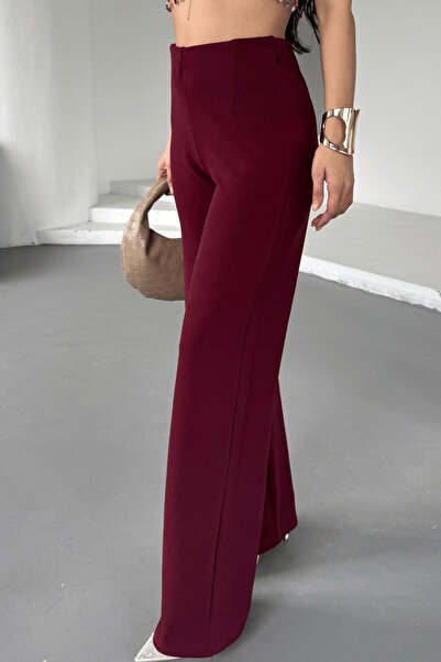 Paw Garage Women's Silver Lycra Beltless Palazzo Trousers, 4 Season Crepe Gathering Fabric