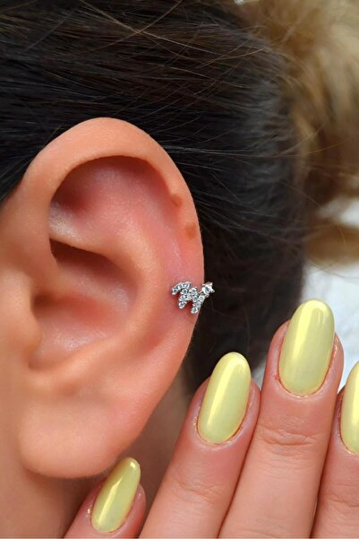 Sacce Scarves&Accessories W Harfi Piercing Gümüş Renkli Harf Piercing W